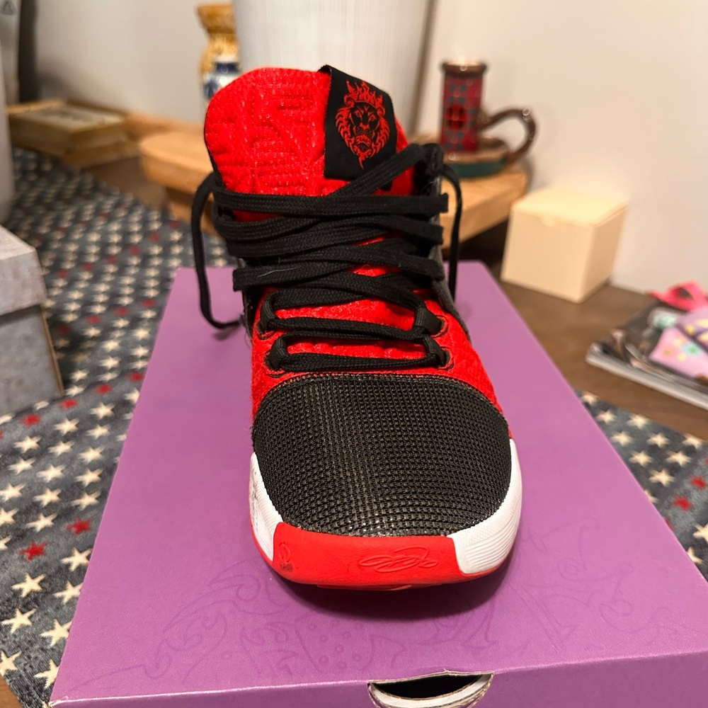 Red and Black High-Top Sneakers
